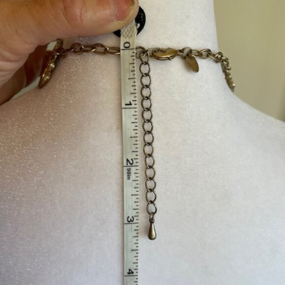 LIA SOPHIA Gold Tone Etched Link Long Necklace Vintage Retired - Picture 13 of 13